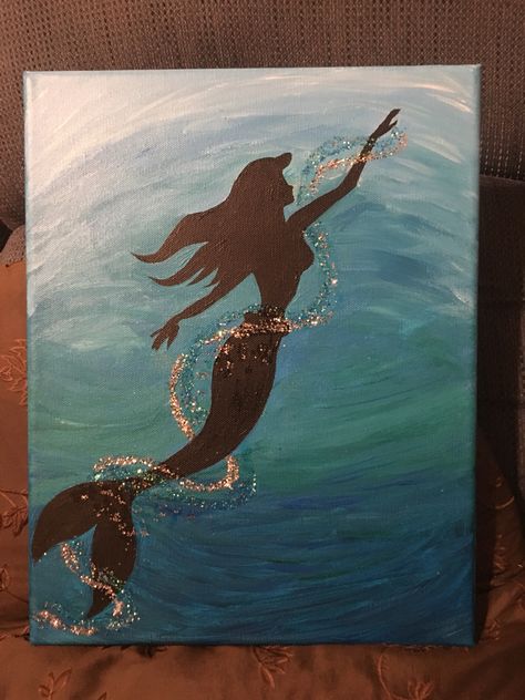 Disney Painting, Disney Canvas Art, Disney Canvas, Disney Paintings, Mermaid Painting, Mermaid Drawings, Simple Canvas Paintings, Cute Canvas Paintings, Easy Canvas Art