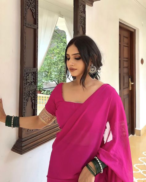 Baby pink saree