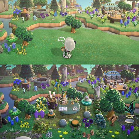 Acnh Barbeque Area, Barbeque Area, Fairy Island, Acnh Inspo, Picnic Spot, New Animal Crossing, Island Ideas, Picnic Area, Animal Crossing