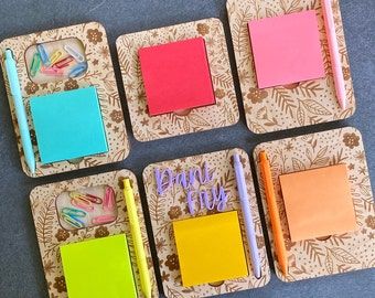 Teacher Sticky Note Holder, Leadership Retreat, Paper Clip Holder, Desk Notepad, Classroom Diy, Note Pad Holder, Colors Combinations, A Place For Everything, New Job Gift