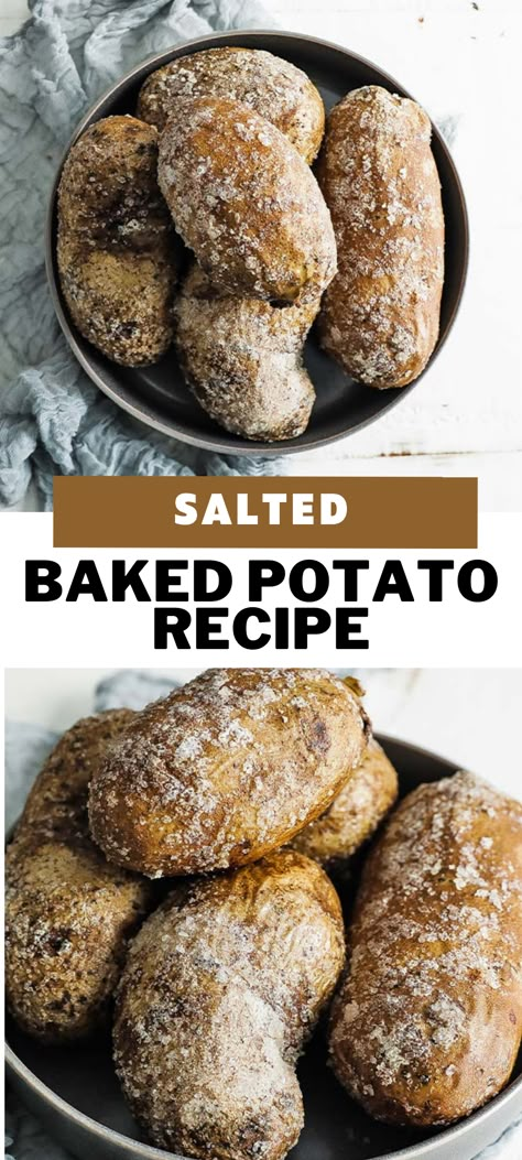 Salted Baked Potato, Crusted Potatoes, Baked Potato Microwave, Ranch Dressing Dip, Baked Potato Recipe, Crispy Baked Potatoes, Best Baked Potato, Rice Sides, Billy Parisi