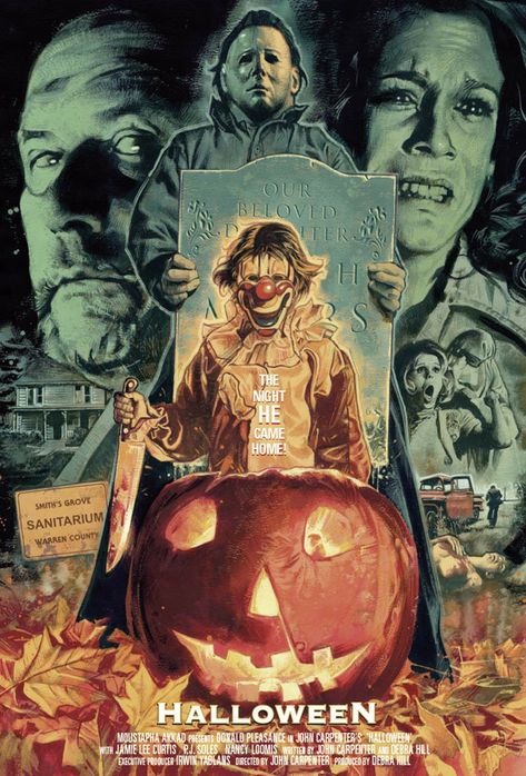 Halloween Halloween People, Vintage Halloween Posters, John Carpenter Halloween, Halloween 1978, Halloween Horror Movies, Tv Horror, Horror Artwork, The Boogeyman, Horror Posters