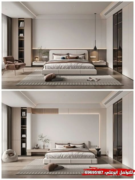 Bedroom Muji Design, Married Couple Bedroom Aesthetic, Modern Minimalist Bedroom Design, Tv Cabinet Ideas, Luxurious Master Bedrooms, Home Design Bedroom, Bedroom Design Luxury, Interior Decorating Ideas, Living Room Tv Cabinet