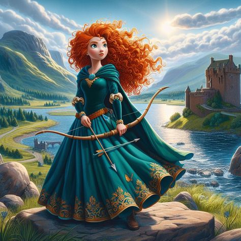 Merida Dress, Braves Party, Merida Disney, Brave Merida, Brave Princess, Redhead Art, Walt Disney Princesses, Fairytale Decor, Walt Disney Characters