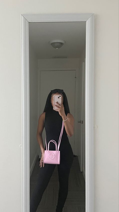 Telfar Bag Outfit, Telfar Outfit, Telfar Aesthetic, Telfar Street Style, Small Telfar Bag, Telfeezy, Small Bubblegum Pin Telfar Shopping Bag Telfer Bag Outfits, Telfar Small Bag Outfit, Small Telfar Bag Outfit, Telfar Bags Outfit, Small Pink Telfar Bag Outfit, Pink Telfar Bag Outfit, Mini Telfar Bag, Bubble Gum Pink Telfar, Baby Pink Telfar Bag