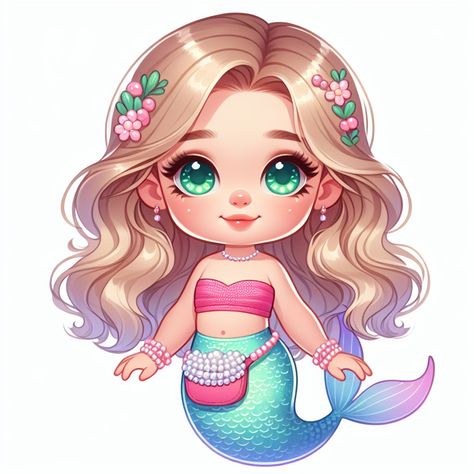 Cute Mermaid Drawing, Mermaid Clipart, Whatsapp Wallpaper Cute, Mermaid Drawings, Mermaid Theme Party, Cute Cartoon Images, Cute Mermaid, Mermaid Theme, Kids Journal