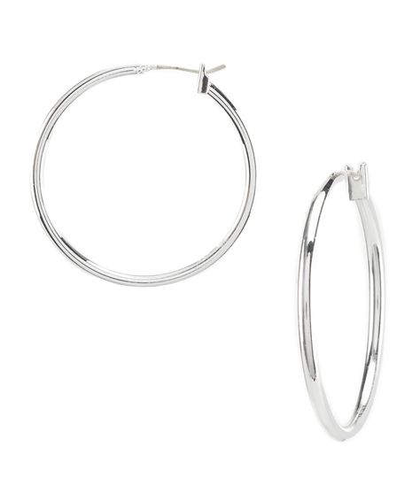 From Dillard's, these earrings feature:metal; brasssterling silver click post closureapprox. 1.25" lengthImported. Women's Bracelets, Silver Accessories, Accessories Jewelry Earrings, Dillard's, Silver Hoops, Silver Hoop Earrings, Cute Jewelry, Women's Jewelry, My Jewellery