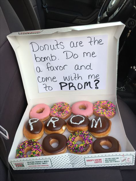 Creative Prom Proposal Ideas, Asking To Prom, Hoco Proposals, Prom Proposal, Big Night, Krispy Kreme, Treat Yourself, Helping Others, Couple Goals