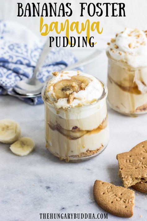 Fancy Banana Pudding, Digestive Cookies, Homemade Banana Pudding Recipe, Banana Foster, No Bake Recipe, Pudding Parfait, Christmas Dinner Menu, Butterscotch Pudding, Bananas Foster