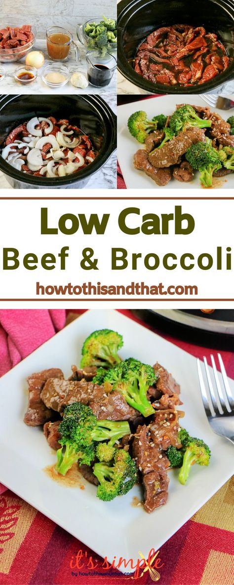 If you are trying to eat healthier but have that desire for beef and broccoli, make this Low Carb Slow Cooker Beef and Broccoli recipe. Not only does it contain fewer carbs, but it is also better for you. The dish includes antioxidants, vitamins, and nutrients that make the meal perfect to have for dinner with the family. Low Carb Beef And Broccoli, Slow Cooker Beef And Broccoli, Crockpot Beef And Broccoli, Quick Beef Recipes, Chinese Dishes Recipes, Low Carb Slow Cooker Recipes, Slow Cooker Easy, Beef And Broccoli Recipe, Easy Beef And Broccoli