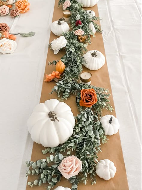 Pumpkin Theme Baby Shower, Lil Pumpkin Baby Shower, November Baby Shower, Thanksgiving Table Decor Ideas, Fall Baby Shower Themes, Fall In Love Bridal Shower, October Baby Showers, Thanksgiving Table Decor, Table Decor Ideas