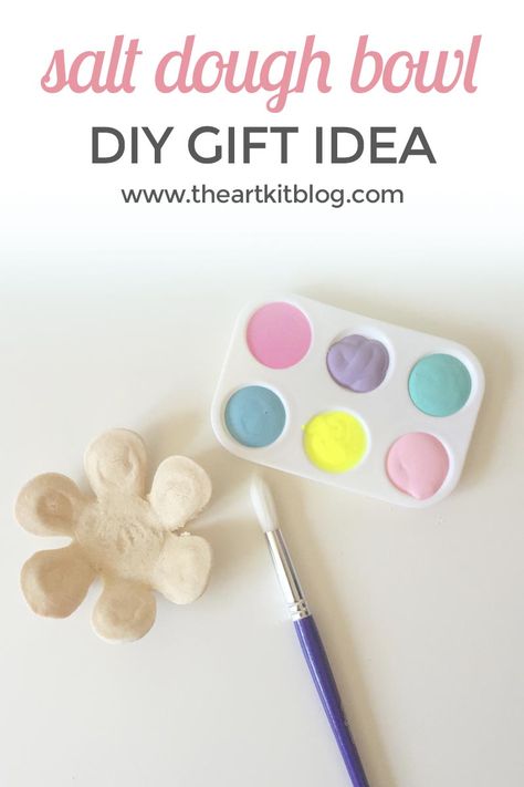 Salt Dough Bowl {DIY Gift Idea} - The Art Kit Salt Dough Bowl Diy, Dough Bowl Diy, Diy Bowl, Dough Bowl, Salt Dough, Easy Crafts For Kids, Craft Activities For Kids, Art Kit, Cheap Diy