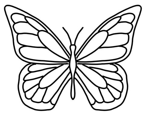 Butterfly Drawing Outline, Outline Coloring Pages, Outline Butterfly, Coloring Pages Cute, Butterfly Art Drawing, Butterfly Outline, Butterfly Coloring, Idee Babyshower, Butterfly Stencil