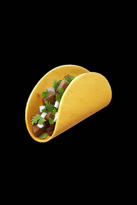 The emoji 🌮 depicts a taco with a crispy yellow shell, filled with ground beef, lettuce, and cheese, topped with a tomato and a sprinkle of cilantro. Ios18 Stickers, 2024 Notion, Food Emoji, Ios Emojis, Emoji Food, Apple Emojis, Geometric Photography, Poly Pocket, Food Iphone