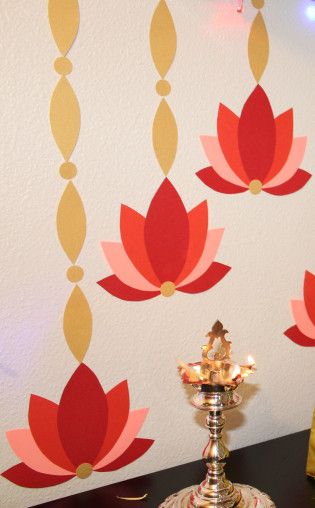 Varalakshmi Vratam 2019 | CREATIVE ME Ganapati Decoration, Diwali Decorations At Home, Housewarming Decorations, Temple Design For Home, Diy Diwali Decorations, Pooja Room Door Design, Diwali Craft, Diwali Diy, Wall Painting Decor