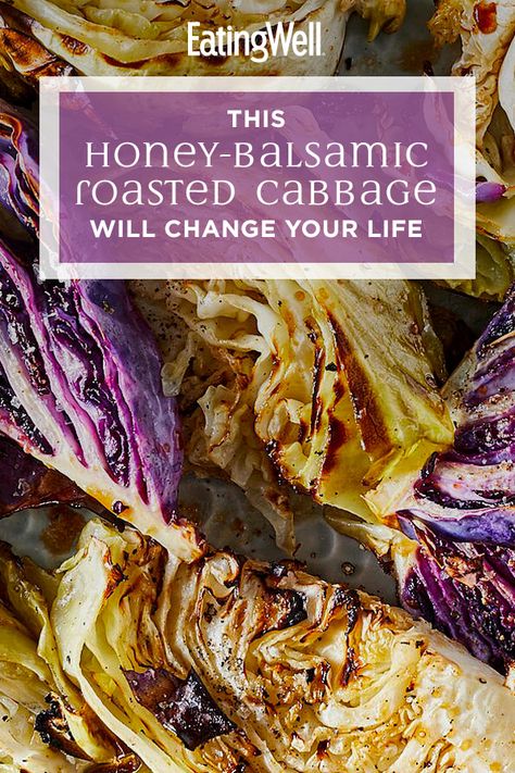 Balsamic Cabbage, Salad Balsamic, Cabbage Wedges, Roasted Cabbage Wedges, Cabbage Side Dish, Pretty Presentation, Red Cabbage Recipes, Roasted Cabbage, Healthy Side Dish