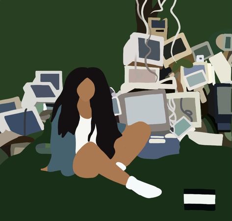 Sza Album Cover Painting, Painted Album Covers, Wallpaper Hacks, Tiktok Girly, Sza Album Cover, Dorm Paintings, Faceless Portraits, Tufting Rug, Rap Art