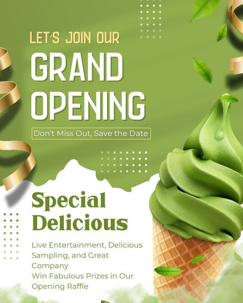 👉CLICK THE LINK TO EDIT!💻✨   Celebrate your grand opening on Instagram with our vibrant and customizable Canva template! Share the excitement of your special day with your followers and entice them to join in the festivities. From exclusive discounts to sneak peeks of your new space, this template offers endless possibilities to showcase what makes your grand opening a can't-miss event. #GrandOpening #InstagramContent #CanvaTemplate  👣 Follow us too! 🌟 @kreasicantikcanva Grand Opening Poster, Healthcare Ads, Food Giveaways, Yogurt Shop, Creative Advertising Design, Ad Template, Instagram Content, New Space, Instagram Ads