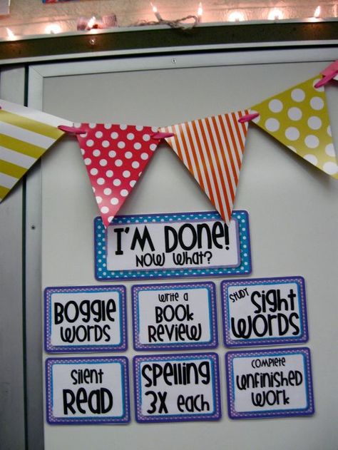 I'm done! Now what? FREE PRINTABLES Classroom Preparation, Teaching Classroom Management, Classroom Idea, Classroom Organisation, 3rd Grade Classroom, Class Management, Classroom Behavior, Classroom Setup, Classroom Setting