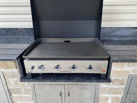 Diy Blackstone Grill Station, Outdoor Grill Area, Kitchen Built In, Outdoor Grill Station, Patio Grill, Blackstone Grill, Outdoor Barbeque, Grill Station, Bbq Island