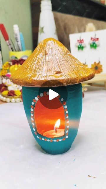 Diya Holders Diy, Diy Diyas, Diyas Diwali, Diya Holder, Instagram Diy, April 12, Artist Art, Art Diy, Diwali