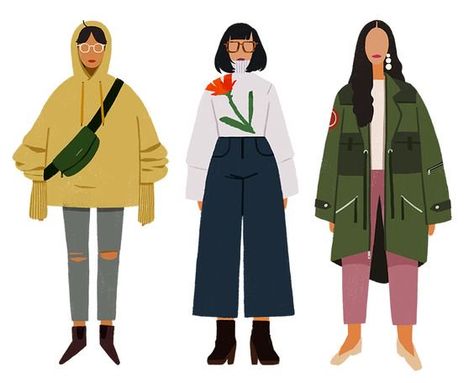 How Gen Z Differs From Millennials (The Generation That Gave Rise To Fast Fashion) | Peaceful Dumpling 캐릭터 드로잉, People Illustration, Gen Z, 로고 디자인, Fashion Sketches, Fashion Drawing, Fast Fashion, Character Illustration, Graphic Illustration