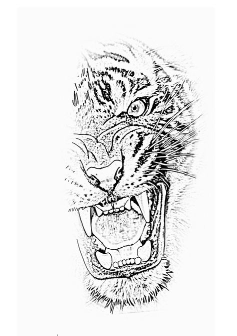 Tiger Head Tattoo, Tiger Tattoo Design, Head Tattoo, Small Tattoos For Guys, Tiger Design, Tattoo Stencil, Tiger Tattoo, Tiger Head, Tattoo Stencils