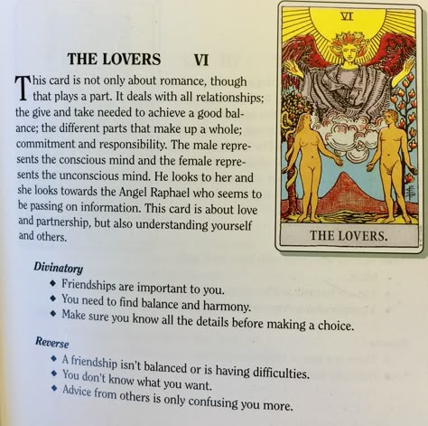 Lovers Tarot Meaning, The Lovers Tarot Meaning, Meaning Of Tarot Cards, Morning Tarot, Rider Tarot Deck, Tarot Tricks, Tarot Notes, Tarot Card Meanings Cheat Sheets, Tarot 101