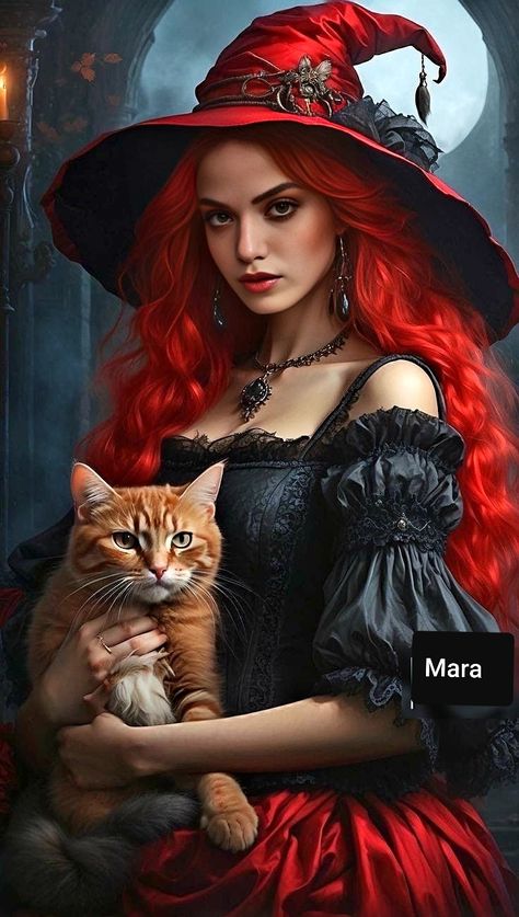 Red Haired Witch Art, Red Haired Witch, Voodoo Queen, Witch Pictures, Best Costume, Fantasy Witch, Halloween Wallpaper Cute, Halloween Fairy, Beautiful Witch