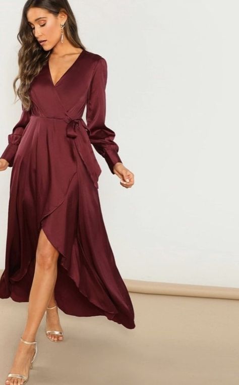 Satin Party Dress Classy, Short Frocks For Women, Satin Party Dress, Short Frocks, Party Dress Classy, Frock For Women, Dresses Fall, Maxi Dresses Fall, Elegant Party Dresses