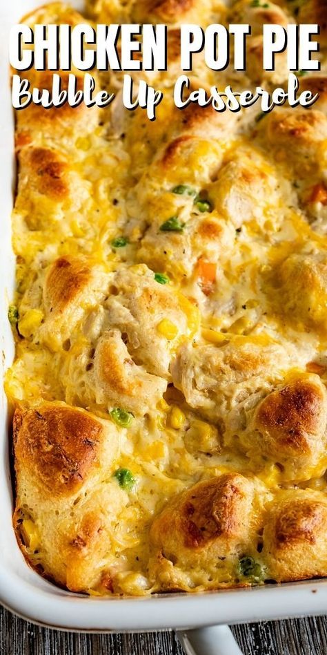 Bubble Up Casserole, Easy Chicken Pot Pie Recipe, Chicken Pot Pie Casserole, Easy Chicken Pot Pie, Chicken Healthy, Salad Pasta, Bubble Up, Pot Pies Recipes, Chicken Pot Pie Recipes