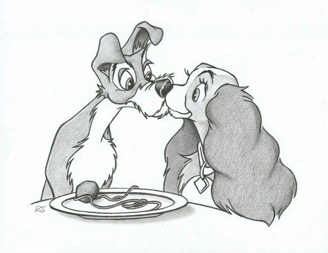 Pencil Drawing Disney, Lady And The Tramp Drawing, Disney Stitch Tattoo, Gothic Drawings, Drawing Disney, Dibujos Toy Story, Disney Sleeve, Disney Character Drawings, Easy Disney Drawings