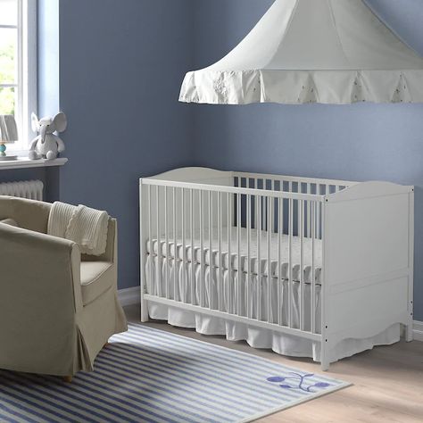 Ikea Smågöra, Ikea Crib, Ikea Mattress, Ikea Baby, Kids Storage Furniture, Bed Base Frame, Painted Beds, Cot Mattress, Bed Rails