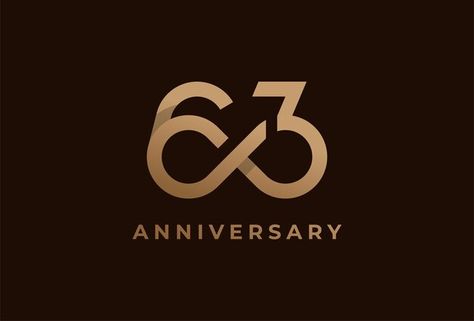 Number 63 with infinity icon combination... | Premium Vector #Freepik #vector #letter-logo #number-logo #logo-illustration #celebration-card 50th Anniversary Logo, Letter M Logo, 50% Logo, S Logo Design, Circle Logo Design, Logo Number, Anniversary Logo, Stylish Letters, Circle Logos