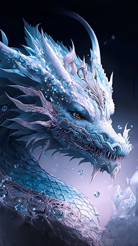 Dragon Tattoo Sketch, Yin Yang Tattoos, Ice Dragon, Dragon Artwork Fantasy, Dragon Illustration, Beautiful Dragon, Dragon Pictures, Fantasy Pictures, Fantasy Creatures Art