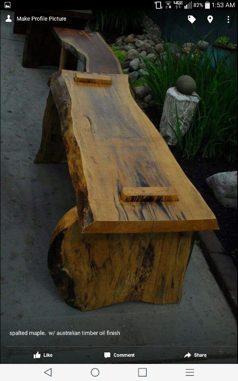 Live Edge Wood Furniture, Log Chairs, Log Bench, Log Projects, Log Table, Rustic Log Furniture, Wooden Benches, Stump Table, Diy Bench Outdoor