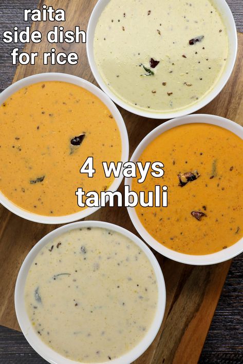 tambli recipe | tambuli recipe - 4 ways | shunti, curry leaves, menthe & tomato tambli Tambuli Recipe, Raitha Recipes, Hebbars Kitchen Recipes, Paneer Chilli Dry, Mint Raita, Boondi Raita, Frankie Recipe, Paneer Masala Recipe, Capsicum Recipes