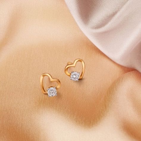 Check out cute little kids gold earrings in different sizes and models from Kalyan. Available in gold, silver and diamond collection. Kids Diamond Earrings, Cute Diamond Earrings, Diamond Ornaments, Diamond Earrings Online, Gold Earrings For Kids, Kalyan Jewellers, Diamond Earrings Design, Love Shape, Kids Earrings