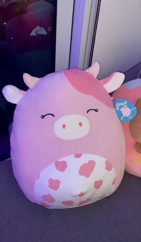 Squish Mellows Cow, Cow Squish Mellow, Aesthetic Cows, Squishmallows Aesthetic, Squish Mellow, Figet Toys, Cool Fidget Toys, Cute Squishies, Blue Cow