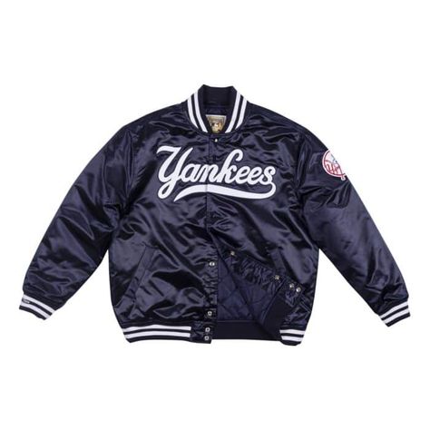 Style Varsity Jacket, Yankees Jacket, Racing Jackets, Yankees Logo, Motorcycle Suit, Racing Suit, Vintage Jerseys, Ny Yankees, Satin Jackets