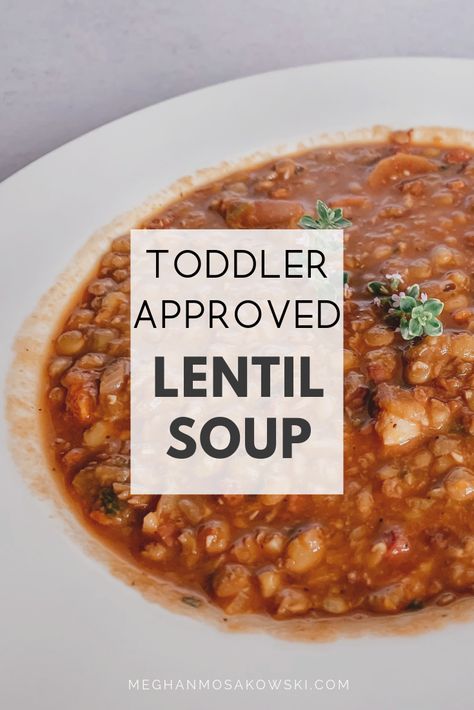 Lentil Recipes For Toddlers, Lentil Toddler Recipes, Lentils For Toddlers, Toddler Lentil Recipes, Lentils For Babies, Soup For Toddlers, Lentil Soup Crockpot, Vegan Lentil Soup Recipes, Homemade Lentil Soup