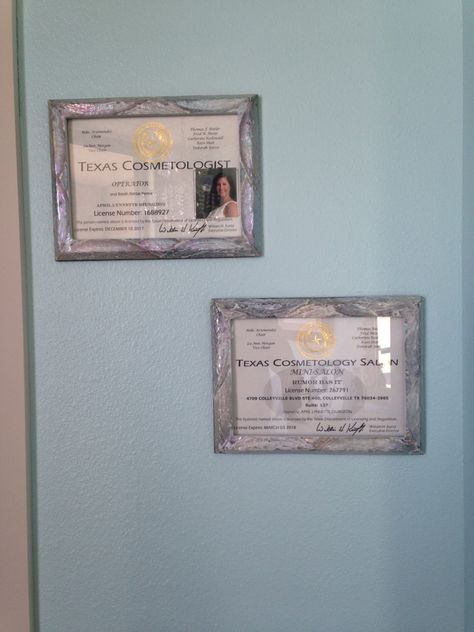 Esthetician License Frame, Cosmetology License Display, Cosmetology License Aesthetic, Cosmology School, Cosmetology Vision Board, Cosmetology School Aesthetic, Esthetician License, Cosmo School, Cosmetology License