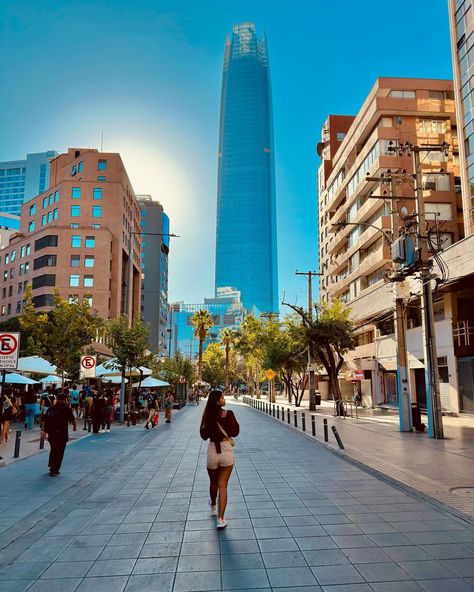 Sky Costanera - South America’s tallest skyscraper at a very underwhelming height of 300 meters The sunset views from the observation deck though… *chef’s kiss* 📸 @therealadrianbooth - Chile ∘ Mar 2024 ∘ Country # 16 Santiago Chile, Chile Travel, Dominican Republic, Sunset Views, Peru, Brazil, South America, Skyscraper, Favorite Places