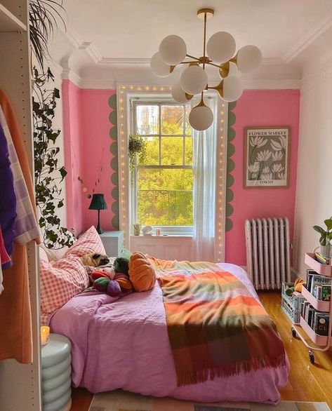 Pastel Light Fixture, Multiple Beds In One Room, Bed By The Window, Have A Fabulous Weekend, Instagram Bedroom, Sash Window, Bedroom Updates, Apt Ideas, Future Apartment Decor