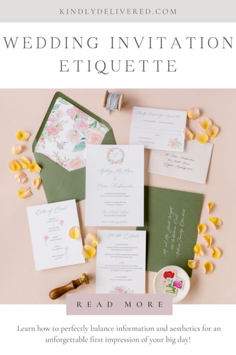 Discover the ultimate guide to wedding invitation etiquette! Set the tone for your special day with a beautiful and informative invitation. Learn how to address envelopes, who to invite, and more. Say "I do" to stunning wedding invitations today! How To Address Envelopes, Winter Wedding Color Palette, Address Envelopes, Spring Wedding Color Palette, Invitation Etiquette, Wedding Invitation Etiquette, Minimalist Invitation, Romantic Wedding Inspiration, Wedding Stationery Suite