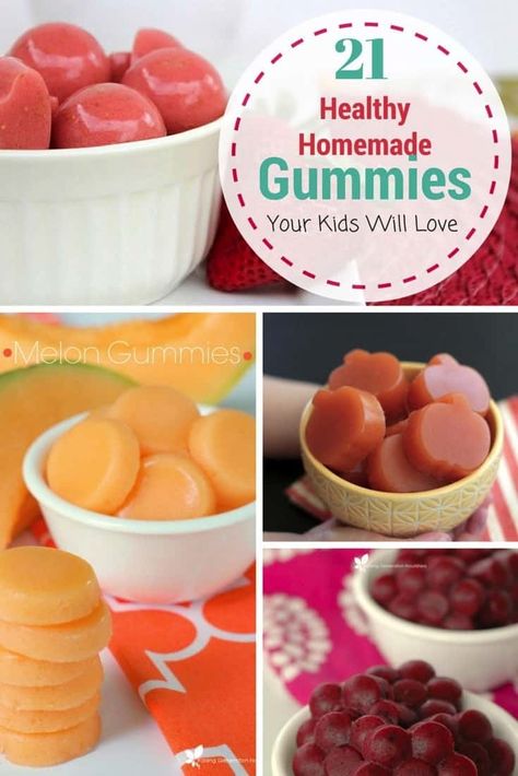 If you are looking for a healthier way to enjoy gummies, homemade gummies are the way to go! These 21 homemade gummy recipes are just what you need! Making your healthy gummy recipes with grassfed gelatin makes them even healthier. You'll find fun Halloween gummies here including scary eyeballs and gummy worms. #DIY #homemade #healthy #gummies #gelatin Fruit Snacks Homemade, Snacks Homemade, Healthy Gummies, Gummy Snacks, Homemade Fruit Snacks, Homemade Gummies, Healthy Fruit Snacks, Gummies Recipe, Chewy Candy