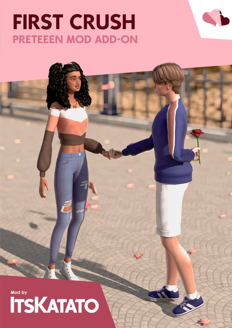 Preteen: First Crush Pack V1.0.0 | ItsKatato on Patreon Los Sims 4 Mods, Sims 4 Cheats, Sims 4 Traits, Sims Packs, The Sims 4 Pc, Sims 4 Cas Mods, Ts4 Mods, Pelo Sims, The Sims 4 Packs