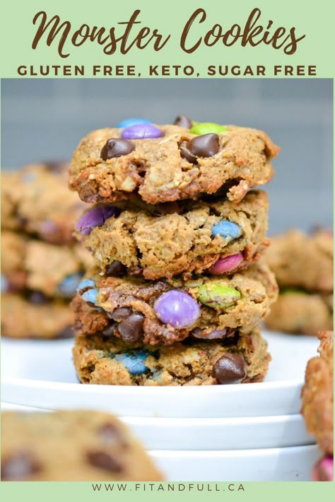 Gluten Free Monster Cookies, Chips And Chocolate, Allergy Friendly Desserts, Monster Cookies Recipe, Keto Holiday Recipes, Keto Christmas Cookies, Cookie Cookbook, Gluten Free Sugar Cookies, Sugar Free Recipes Desserts