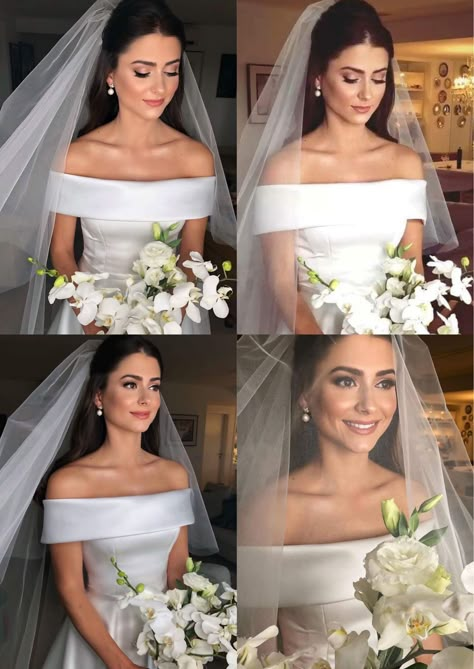 Voluminous Veil, Hair For Wedding, Classic Wedding Hair, Hair Half Up, Off Shoulder Wedding Dress, Bride Veil, Wedding Hairstyles With Veil, Wedding Dress With Veil, Veil Hairstyles