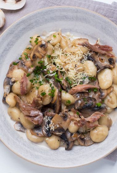 Duck Confit Gnocchi - Flip Flop Foodies Chicken Confit, Recipes To Try At Home, Blue Rocks, Gourmet Meals, Duck Confit, Creamy Mushroom Sauce, Pasta Sauces, Gnocchi Recipes, Duck Recipes